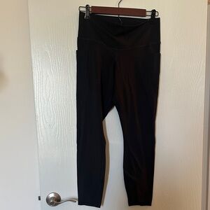 Black High-Waist Leggings with Side Pockets - Women